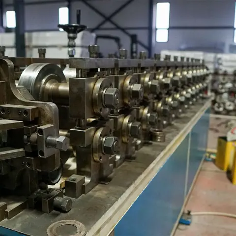 Roll-form makinesinin şekillendirme makaraları, yakın plan