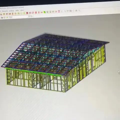 Hafif çelik yapının üç boyutlu modeli